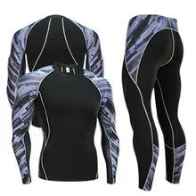 Термобелье мужское нижнее белье с длинным рукавом комплекты компрессионное флисовое быстрое потоотводящее Термобелье Нижнее белье Мужская одежда