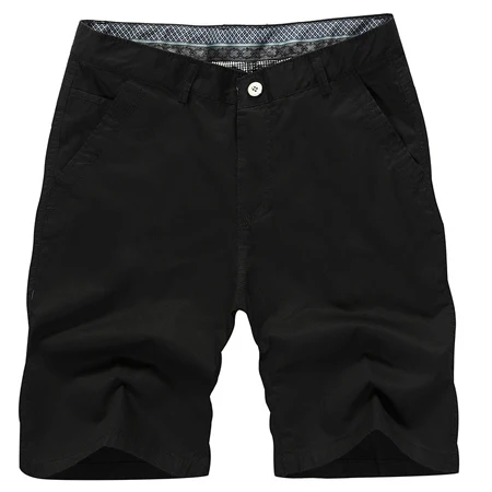Горные новые летние мужские хлопковые шорты, одноцветные повседневные мужские деловые шорты, мягкие тонкие Брендовые мужские пляжные шорты, SA179 - Цвет: Black