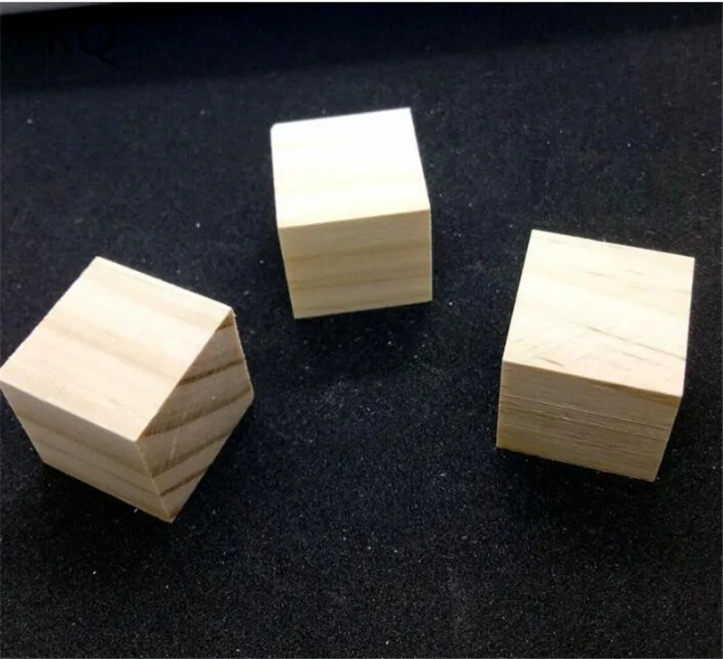 3 см/4 см/5 см твердой древесины деревянный куб квадратные блоки Дети раннего развивающие игрушки DIY Деревянные Craft украшения