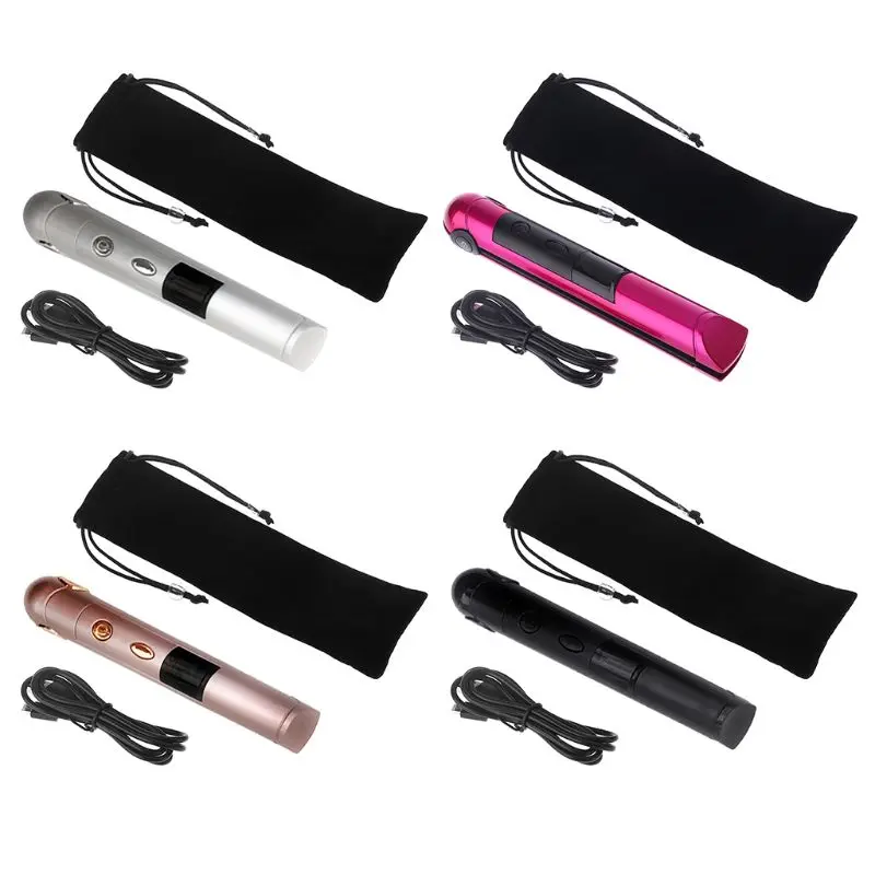

2 in 1 LED Wireless USB Rechargeable Hair Straightener Curler Curling Tool