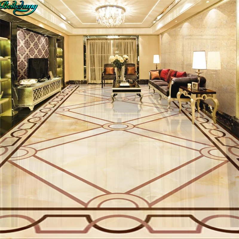 beibehang Large custom high - definition high imitation marble water
knife parquet 3D floor tiles decorative painting