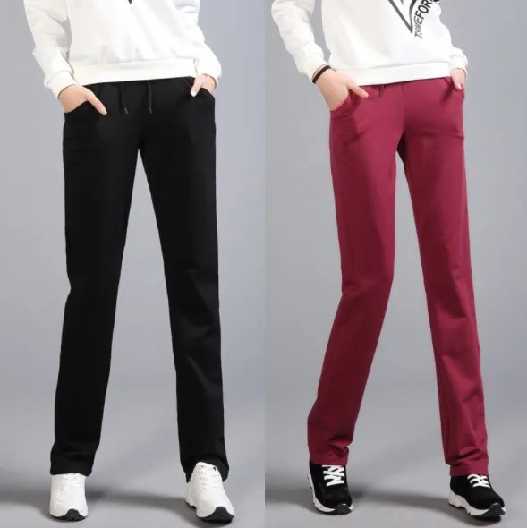 

2019 Spring Plus Size Jogger Drawstring Elastic Waist Sweatpants Grey Black Red Blue Active Stretch Pants Women Casual Sweatpant