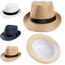 Винтаж Для женщин мужчин солнцезащитный Кепки пляж солнце открытый соломенная шляпа