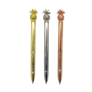 

1 Pc Creative Pineapple shape Ballpoint pen Electroplated gold/silver/rose gold Black refill Ballpoint pen Student Stationery