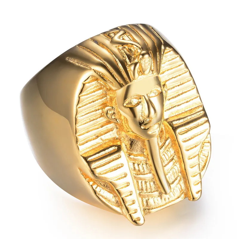 Винтажные золотые мужские хип-хоп египетские кольца с Фараоном, модное фигурное кольцо в стиле хип-хоп, таинственные египетские кольца с Фараоном, ювелирные изделия