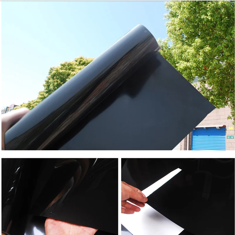 152cm*50cm 0VLT Black Window Film Tint Glass Sticker Solar Tint Anti