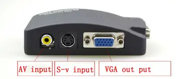 

TV DVD AV Composite RCA S-Video To VGA Monitor PC Video Adapter Converter Switch Box