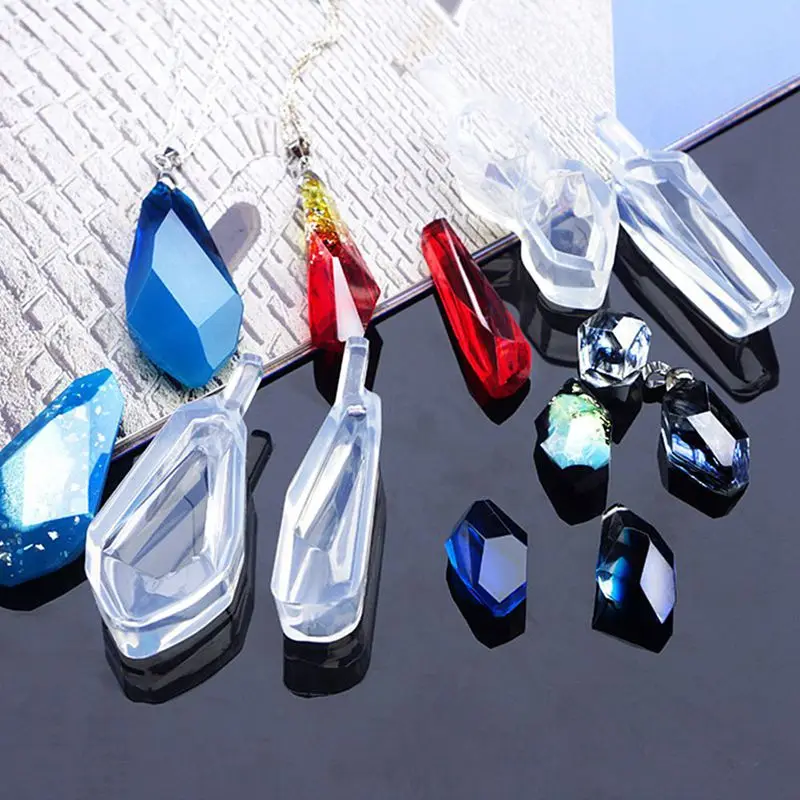 

4 Pieces Assorted Shape Cabochon Silicone Earring Necklace Pendant Mold for Epoxy Resin Jewelry Making DIY Crafts