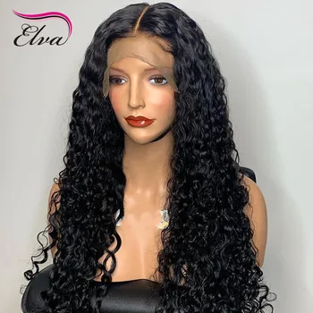 

Full Lace Human Hair Wigs With Baby Hair Pre Plucked Natural Hairline Brazilian Remy Elva Hair Bleached Knots for Black Women