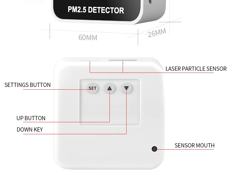 Цифровой монитор качества воздуха лазерный детектор PM2.5 тестер газовый монитор/анализатор газа/измеритель температуры и влажности диагностический инструмент
