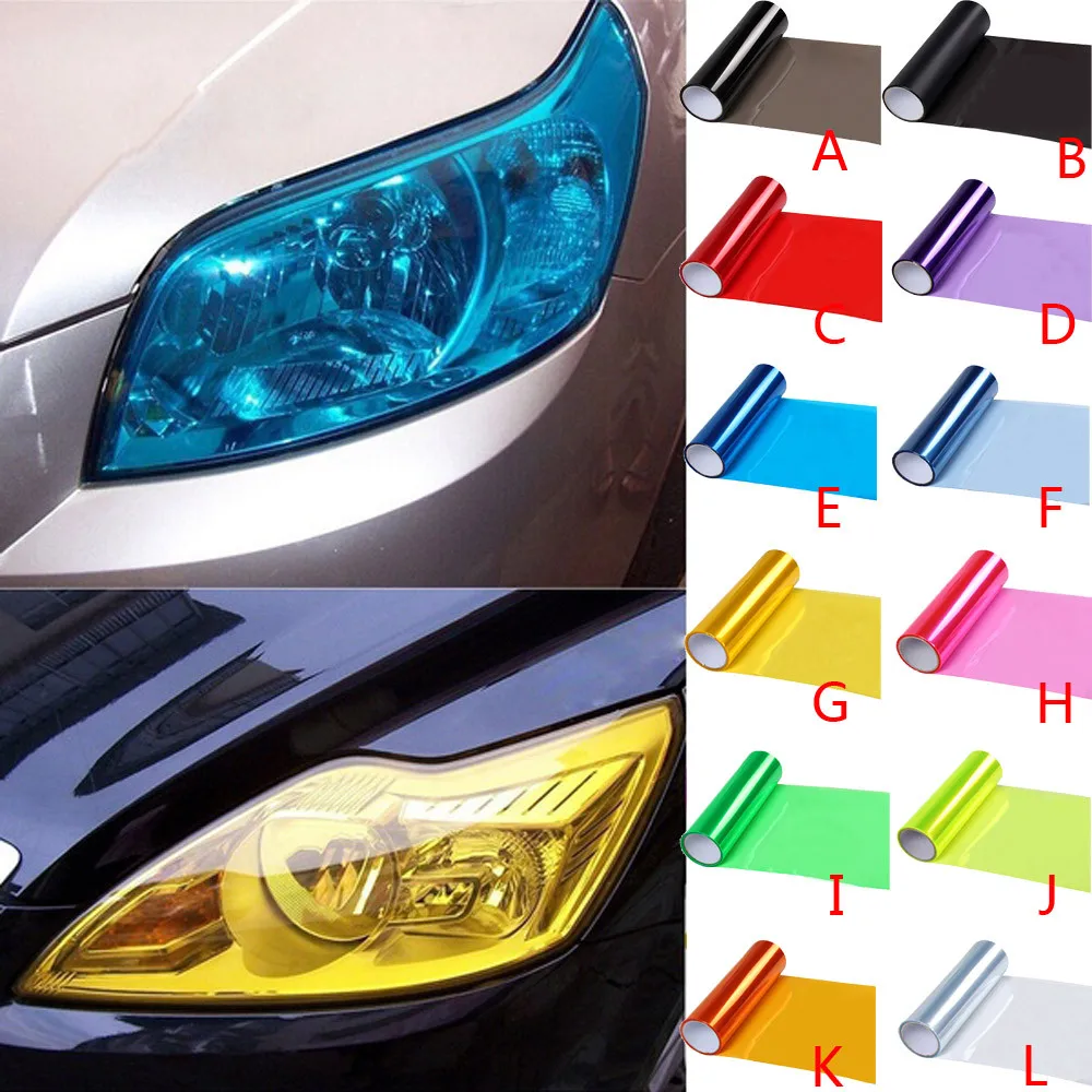 Self Adhesive Car Light StickerSmoke FogLight Taillight Headlight Tint Film 60cm 
