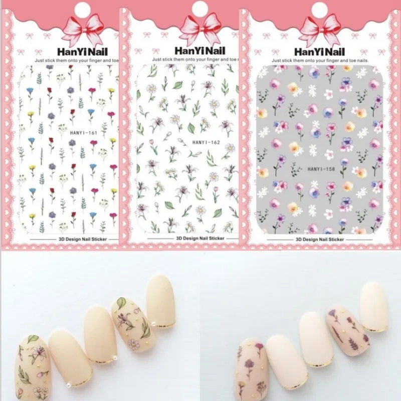 

1 Sheet Colorful Flower Adhesive Tips Beauty Decorations Decals for DIY Manicure Fingernail Art Nail Sticker New Designs