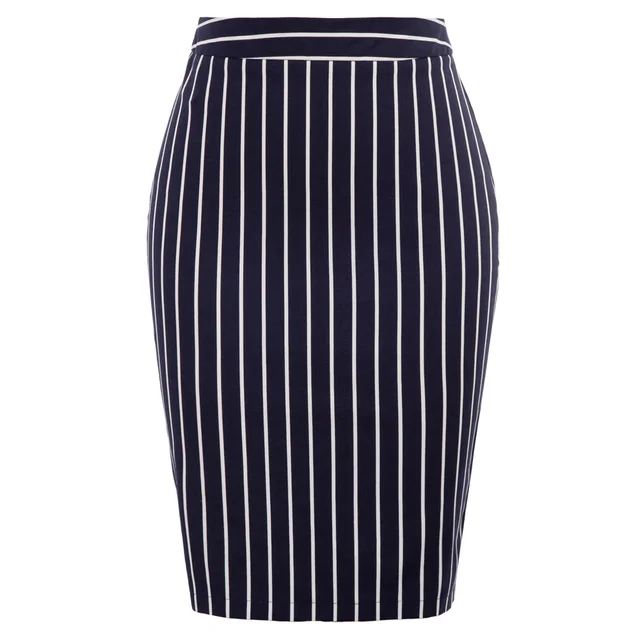 Office Lady Skirt Autumn Women Pinstripe Pattern High Waist Hips ...