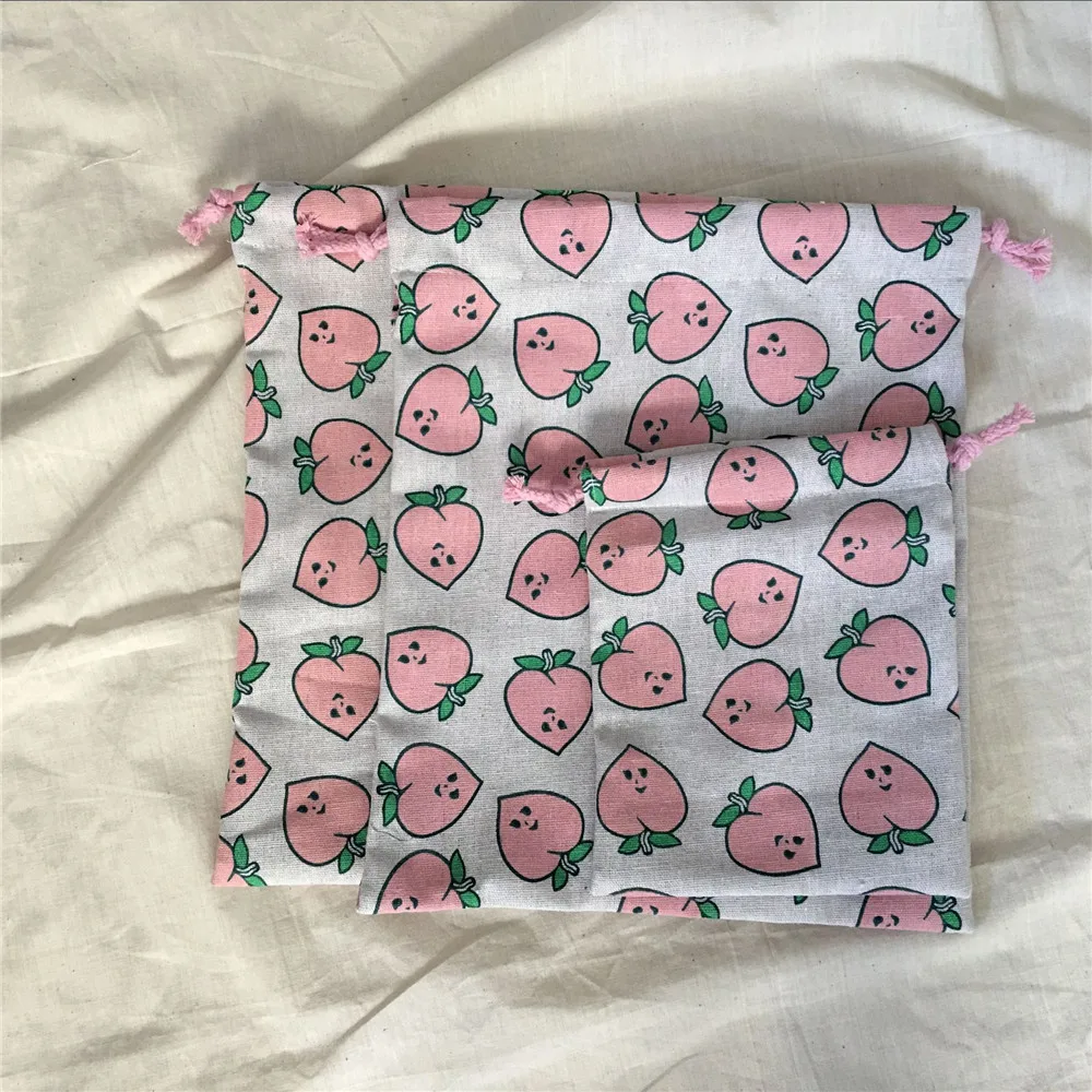 YILE хлопчатобумажная ткань, мешок со шнурком многоцелевой сумка с отделениями вечерние мешок подарков розовый персик 8626 C