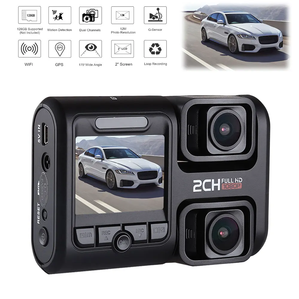 Автомобильный dvr для панели GPS cam двойной объектив камера WiFi Novatek 96663 HD 1080 P 30FPS Dvr