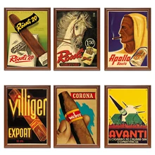 Vintage 1900s tabaco cigarros cartel Apolo Bouts Kraft Posters pinturas clásicas de lona pegatinas de pared decoración del hogar regalo