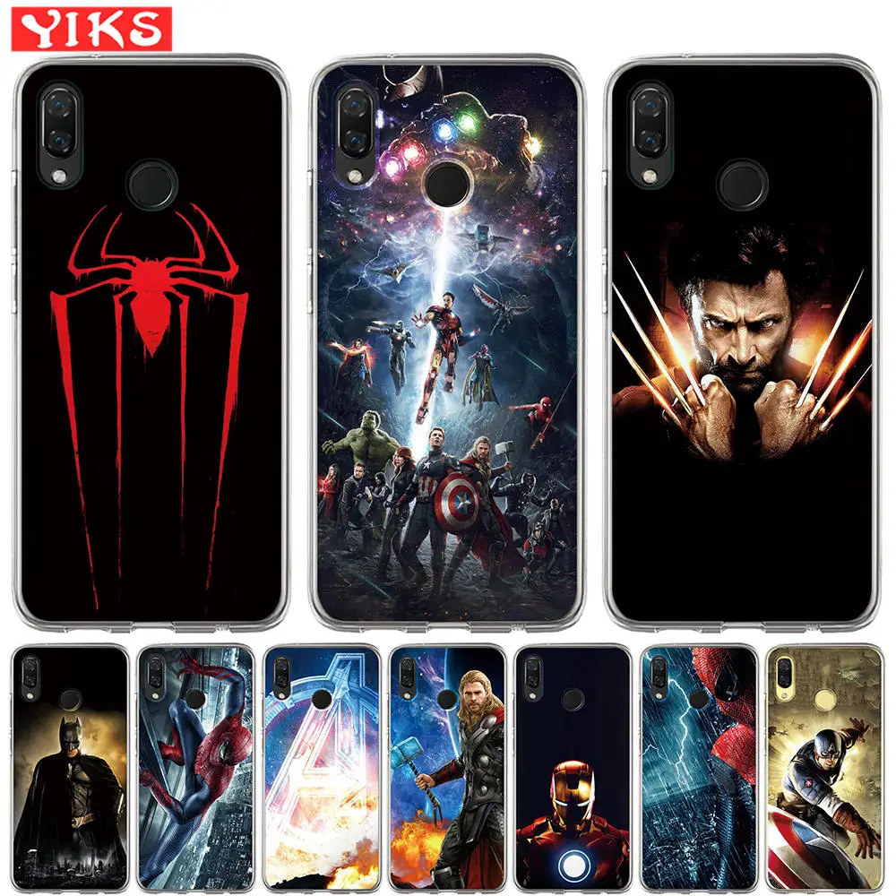 

The Avengers hero Case For Huawei Nova 2 Plus 3 3i Y3 Y5 Y6 II Prime Y7 2017 2018 Cover Case Soft TPU Marvel Coque Capinha Etui