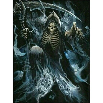

Full Square / Round Drill 5D DIY Diamond Painting Reaper Scythe Skull Horror Wall Picture Diamond Embroidery Cross Stitch Mosaic