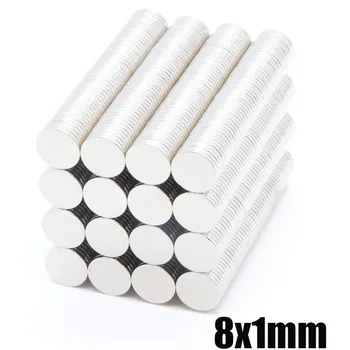 

500 pcs 8x1mm NdFeB N35 super strong process strong neodymium magnet rare earth refrigerator magnet small strong magnet 8 x 1mm