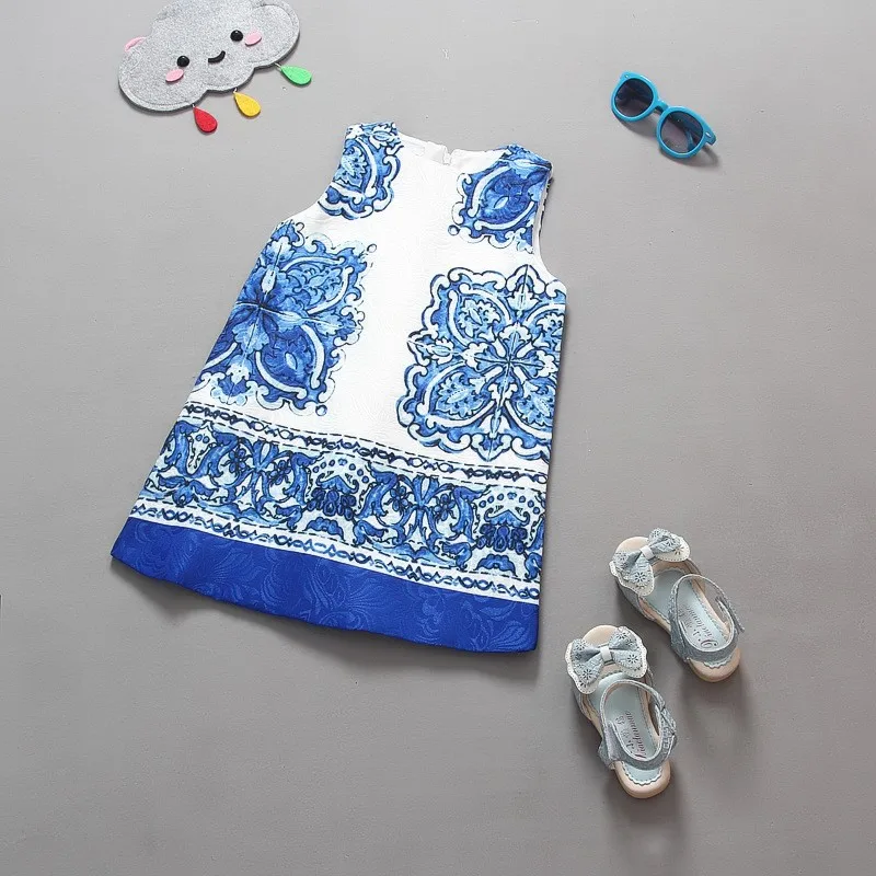 Milan Creations/летние платья для девочек; детская одежда; коллекция года; летнее Брендовое рождественское платье для девочек; детское платье принцессы белого и голубого цвета