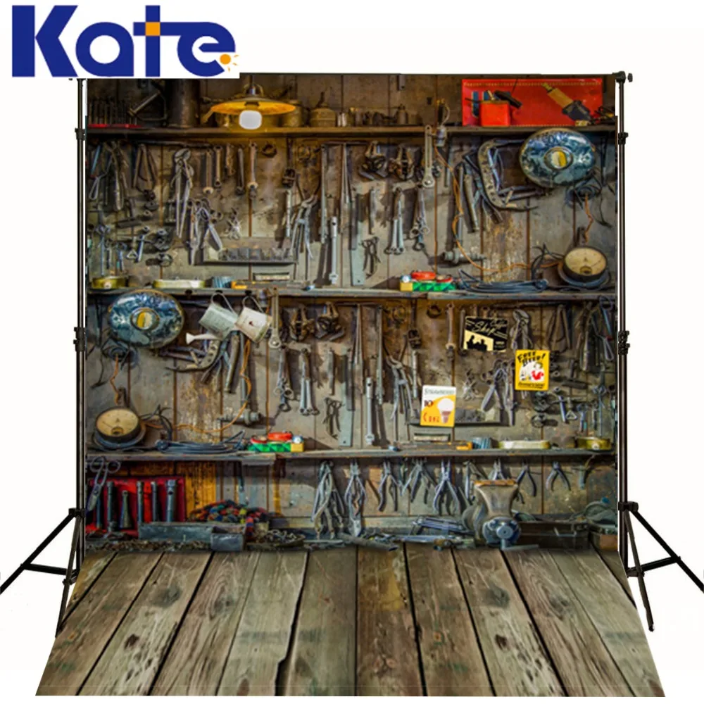 

6.5X10Ft(200X300Cm)Kate Photography Background Baby Repair Shop Mechanic Tools Studio Backdrops Thick Cloth Photography Backdrop