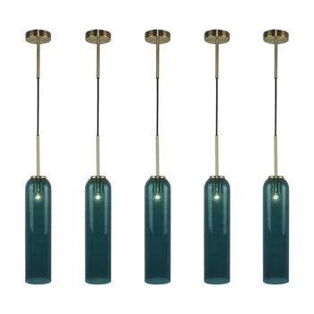 

Chinese minimalist hotel lobby front end bedside single head restaurant, study room, long glass, all copper chandelier.