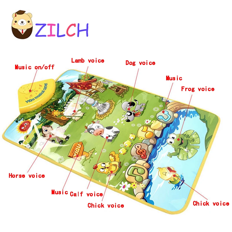 Happy Farm Music Carpet Mat Exercise Baby Crawling Walking Hearing