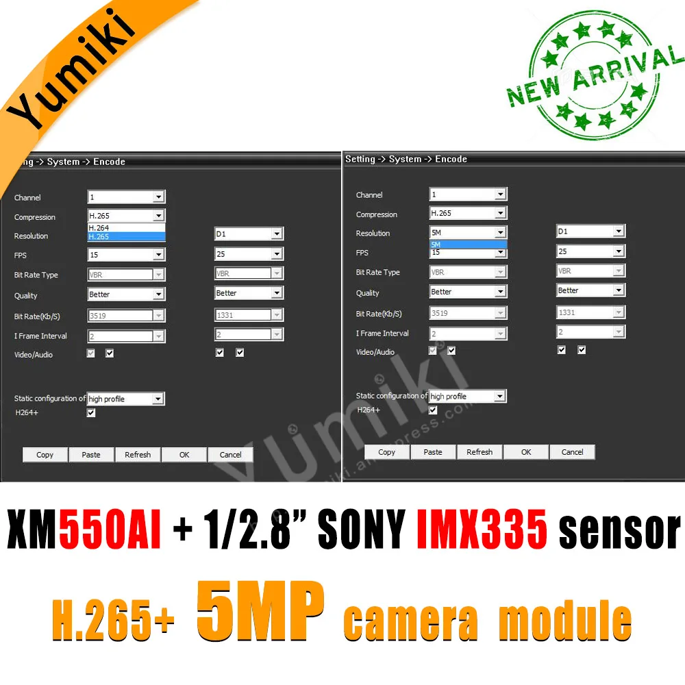 H.265AI/H.265 +/H.264 5MP 2592*1944Pixel XM550AI + SonyIMX335 1/2. 8 &quotIP модуль камеры плата HD черный свет