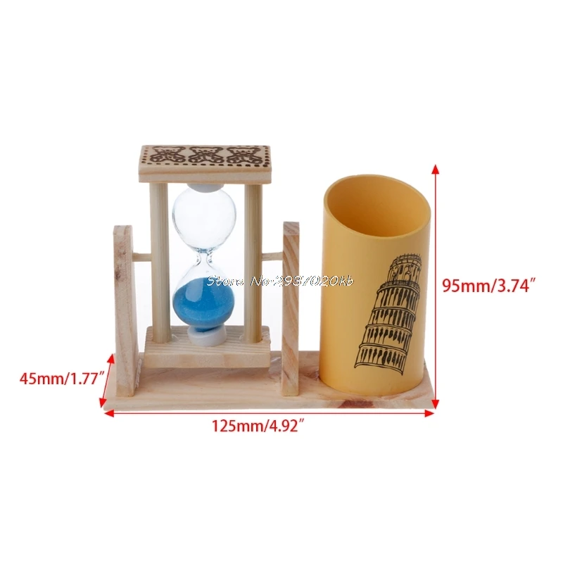 Таймер деревянная ручка держатель офисный стол аксессуары с песочными часами скраб карандаш держатель