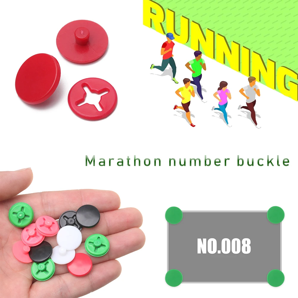 

8 Set Marathon Triathlon Running Number Trail Racing Buckles Number Fixing Clips Race Bib Clip for Belt Bag Running Accessories