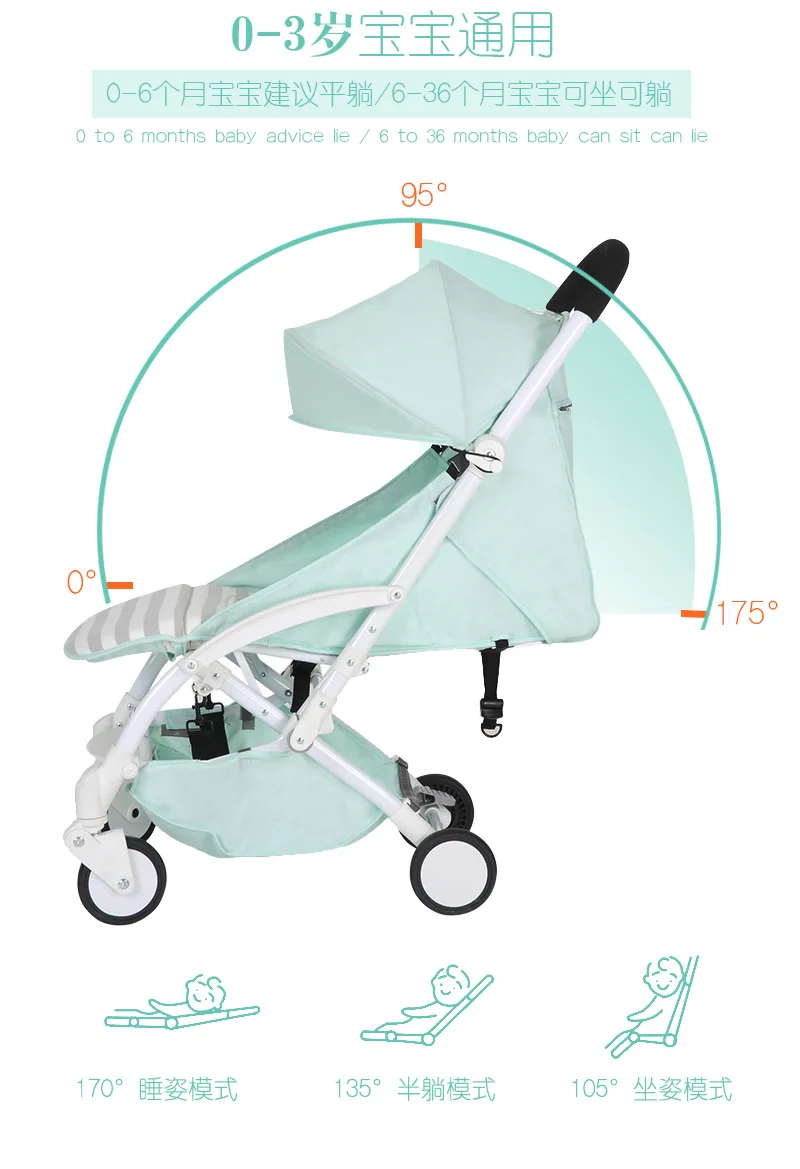 YOYACARE широкий легкий из алюминиевого сплава детская коляска прогулочная Складная четырехколесная тележка плоская коляска для новорожденного