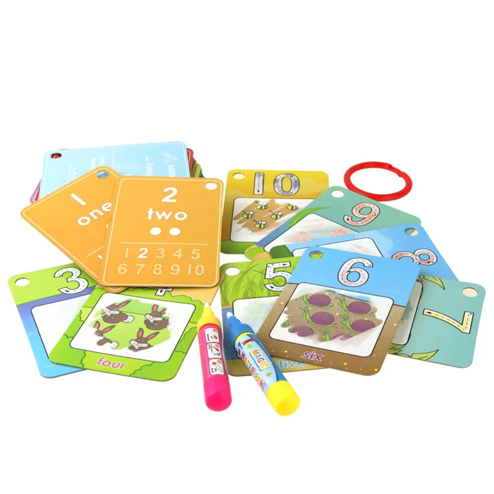 Water Drawing Learning Card With 2 Magic Pen Cool 26pcs/set Painting Card Number Board Coloring Book Educational Drawing Toys Water Drawing Learning Card With 2 Magic Pen Cool 26pcs/set Painting Card Number Board Coloring Book Educational Drawing Toys