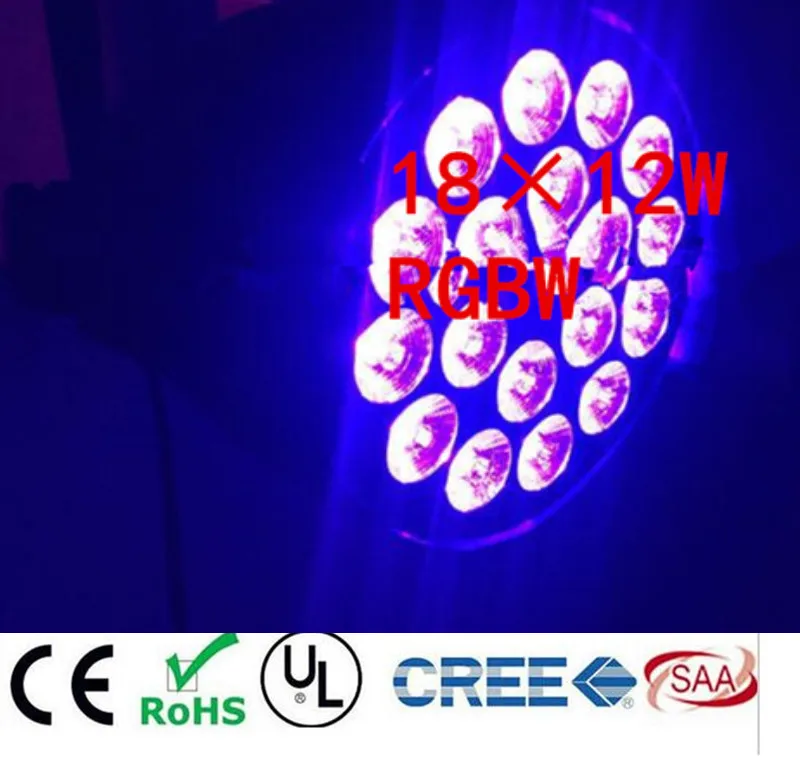 

18x12W RGBW 4in1 Led Par Light DMX Stage Lights Business Lights Professional Flat Par Can for Party KTV Disco lamp 4pcs/lot