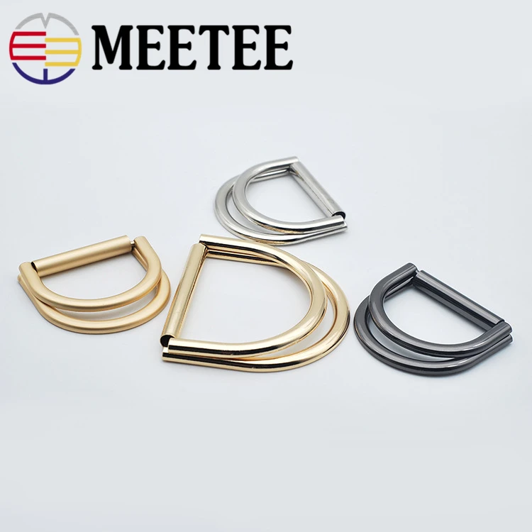 

4PCS Meetee 35mm,50mm Solid Double D Ring Buckle DIY Women's Shoes Garment Decoration Belt Buckle AP2003