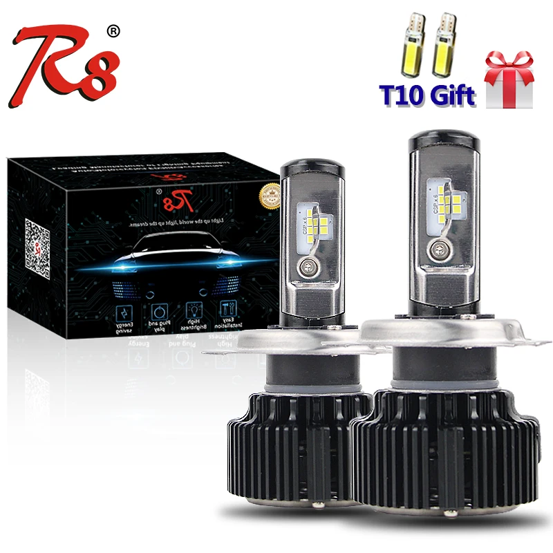 T1 Upgrade Version Car T6 Turbo LED Headlight Bulb Kits 60W 8000LM H1