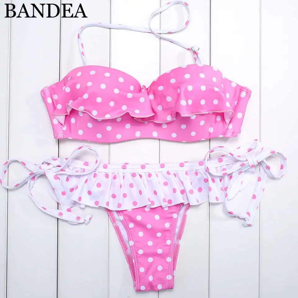 BANDEA push up traje de baño mujer traje de baño brasileño conjunto de bikini estampado traje de baño halter top bikinis mujer 2019 biquini mujer