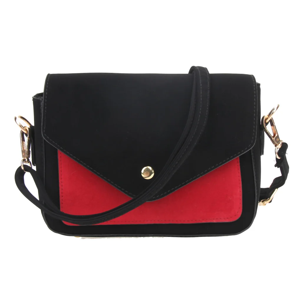 

3 Colors Fashion Women Nubuck Leather Mini Flap Shoulder Bag Ladies Panelled Color Messenger Bags Girls Casual Crossbody Bag