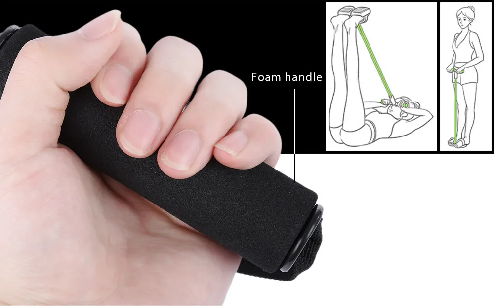 D-ring Spring Exerciser Foam Handle Elastic String Gym Training Equipment