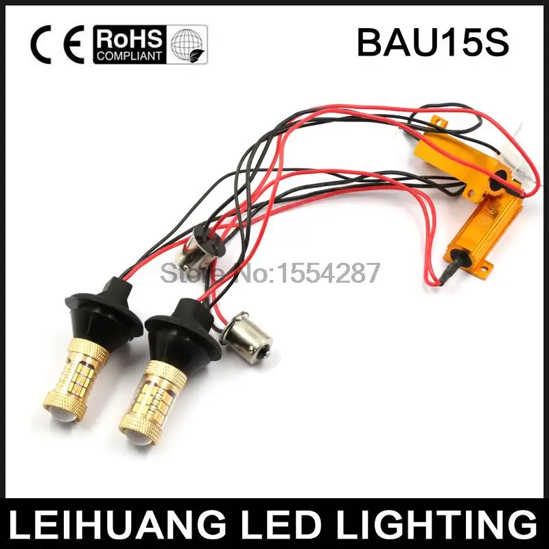 

New 2pcs bau15s Single Filament Dual Color Switchback LED DRL Turn Signal Light Kit 54 LED 4014 white and amber