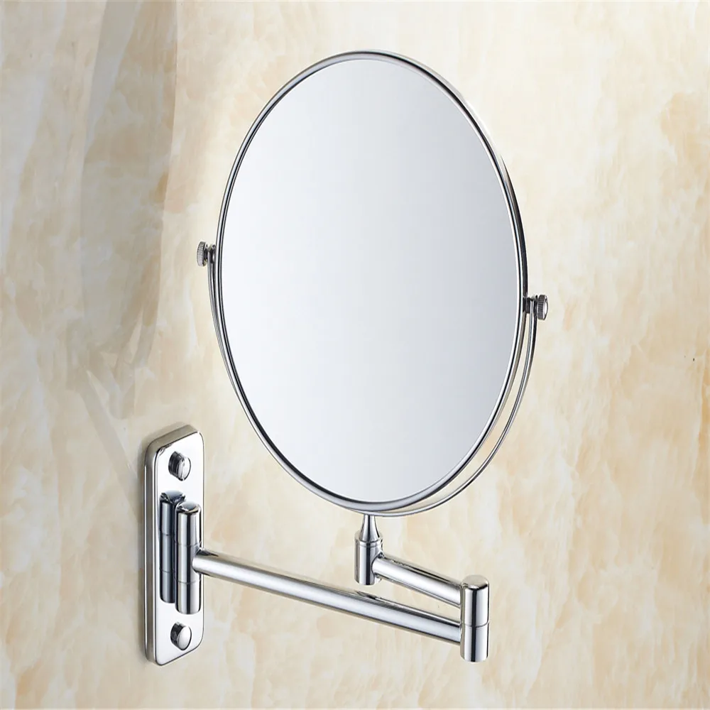 Chrome Finish 8" Double Side Bathroom Folding Brass Shave Makeup Mirror