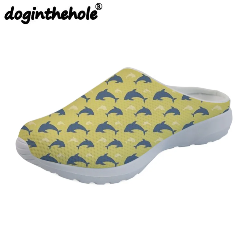 

doginthehole Beach Shoes Women 2018 Cute Dolphin Print Slippers Sport Outdoor Water Sea Shoes Sneakers for Female Zapatos Mujer