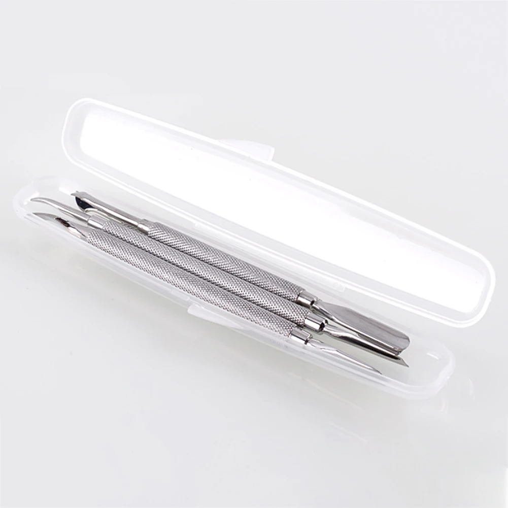 

4PCS/Set Stainless Steel Cuticle Pusher Pedicure Portable Accessory Double Silver Remover Durable Cleaner Nail Art Tool