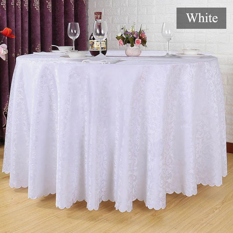 10 шт./лот элегантная скатерть на стол обеденный стол покрытие 132 круглая бесшовная скатерть мантия для свадеб пасхальные вечерние украшения - Цвет: White