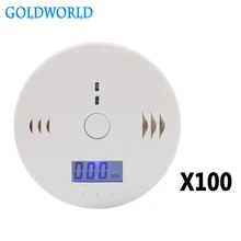 Главная Безопасность ЖК-детектор угарного газа независимый CO газовый датчик 85дб Предупреждение-вверх Высокочувствительный сигнализация предупреждающая о возможности отравления 100 шт