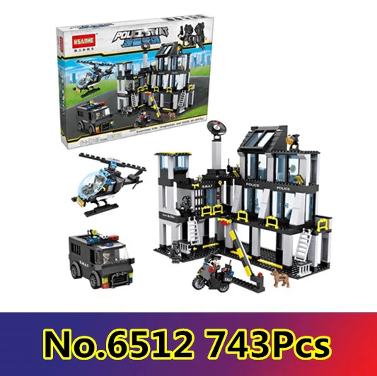 

CX 6512 743Pcs Model building kits Compatible with Lego Police Station Swat Hotel Police Military Bricks figure toys for childre