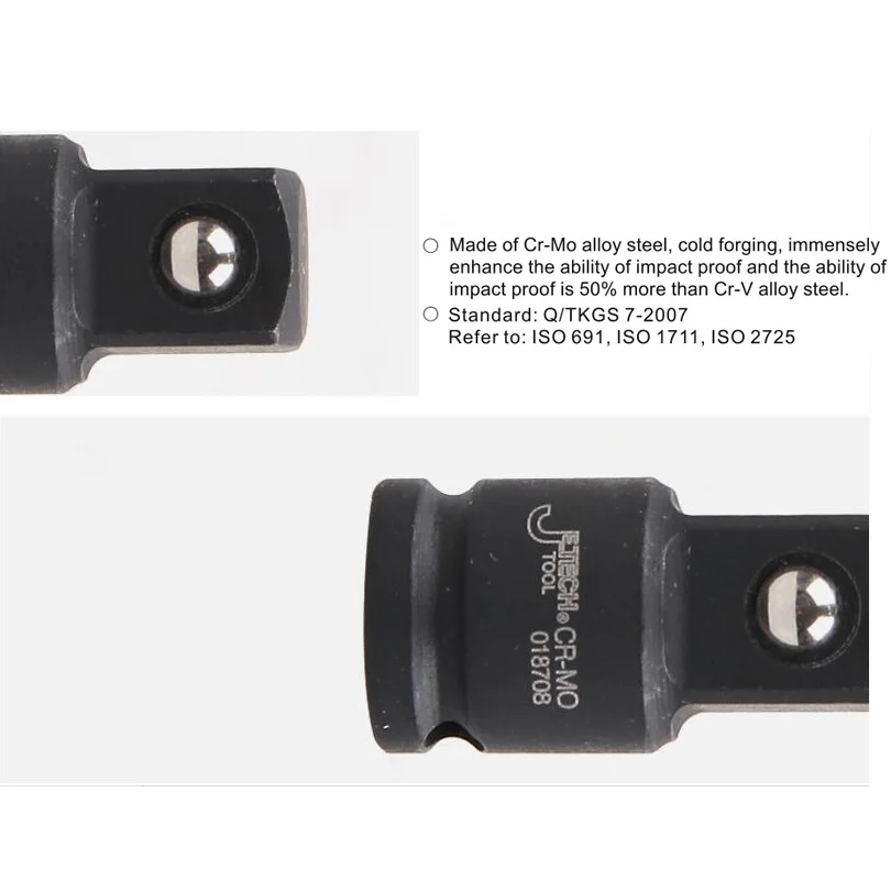 Jetech cr-mo impacto adaptador para conductor conversiones 1/2 3/8 3/4 1/4 1 pulgadas masculino a femenino adaptador llaves herramientas 1 sola pieza