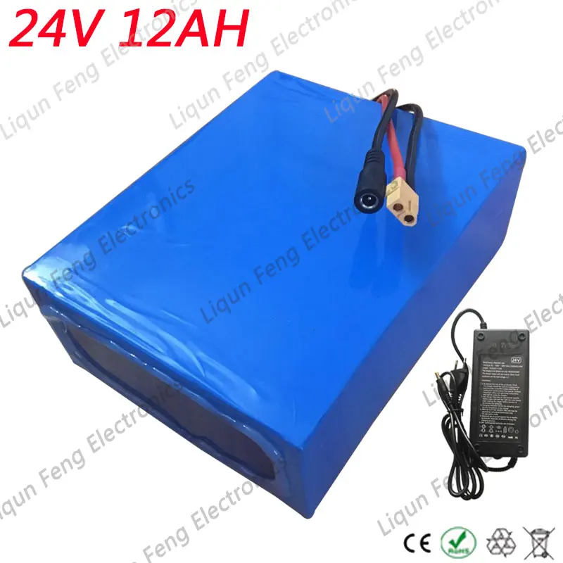 Flash Deal Free Shipping 24V Battery 12AH 350W E-bike Battery 36V Lithium Scooter Battery With 29.4V 2A Charger 15A BMS 24V Battery Pack 0