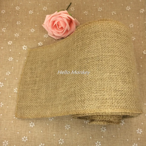 

15CM Wide* 10M rustic wedding decor length Natural Jute Burlap Ribbon for country wedding Floristry wreath Arts Craft Gift Wrap