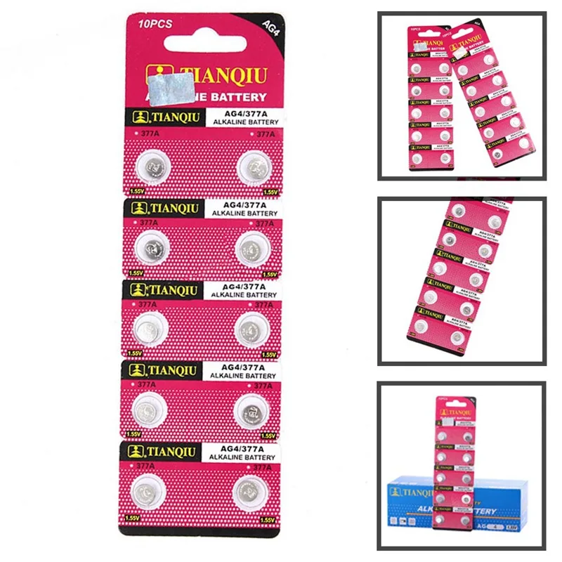 

High Power 10 Pieces 1.55V SR626SW 377 V377 177 L626 AG4 SR66 Button Coin Cell Battery Batteria Long Life Expantancy