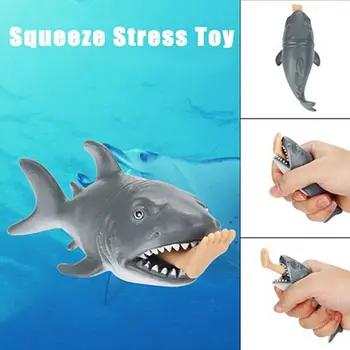 

LCLL-Creative Funny Toy Squeeze Stress Ball Alternative Humorous Shark Eat Human Leg Squeeze Pressure Relieve Decompression To